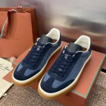 Loro Piana テニス ウォーク スニーカー FAO3340-W13K サージブルー 女性用ローファーシューズ Loro Piana テニス ウォーク スニーカー FAO3340-W13K サージブルー 女性用ローファーシューズ