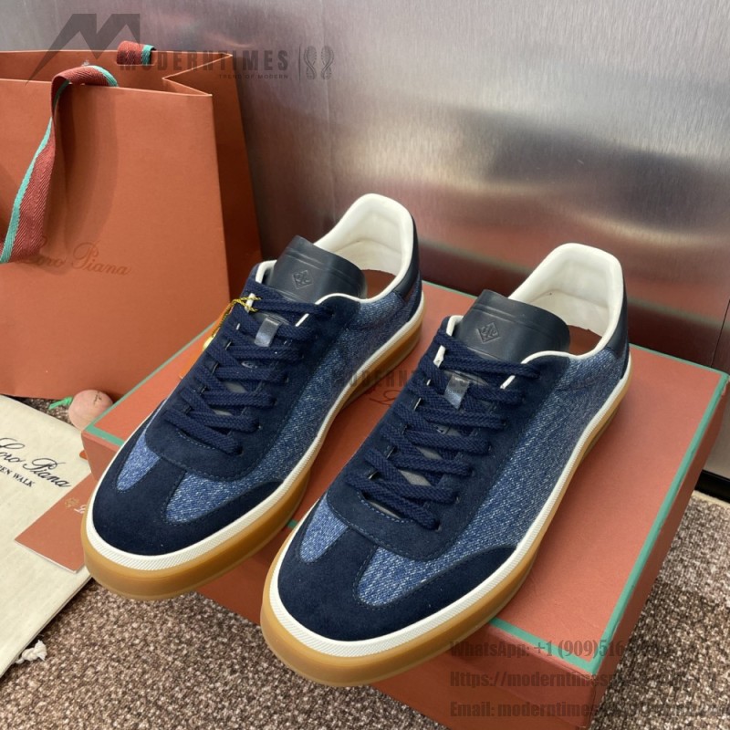 Loro Piana テニス ウォーク スニーカー FAO3340-W13K サージブルー 女性用ローファーシューズ Loro Piana テニス ウォーク スニーカー FAO3340-W13K サージブルー 女性用ローファーシューズ