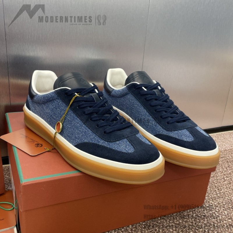 Loro Piana テニス ウォーク スニーカー FAO3340-W13K サージブルー 女性用ローファーシューズ Loro Piana テニス ウォーク スニーカー FAO3340-W13K サージブルー 女性用ローファーシューズ