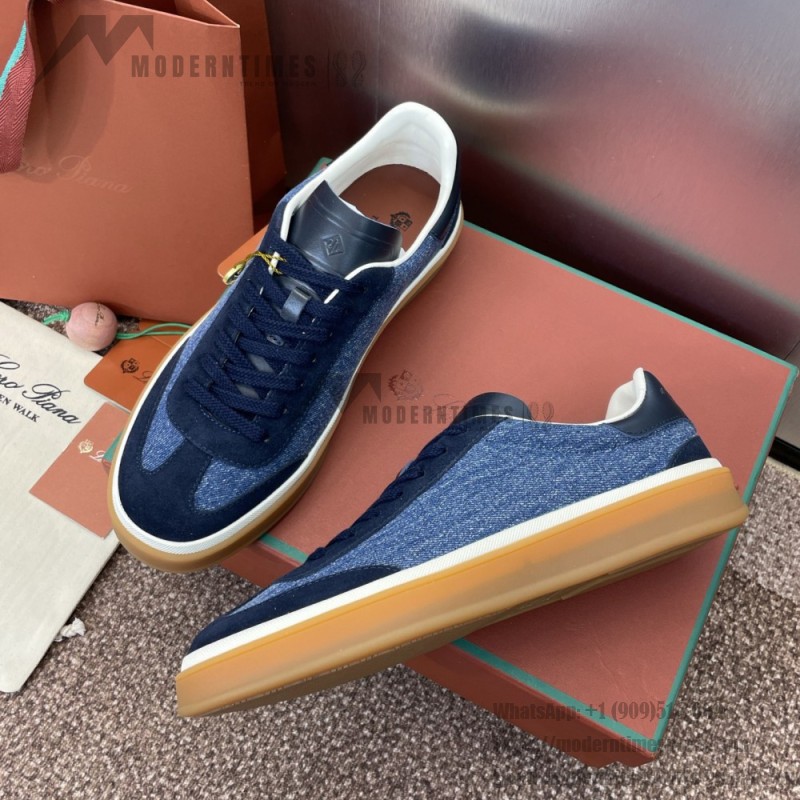 Loro Piana テニス ウォーク スニーカー FAO3340-W13K サージブルー 女性用ローファーシューズ Loro Piana テニス ウォーク スニーカー FAO3340-W13K サージブルー 女性用ローファーシューズ