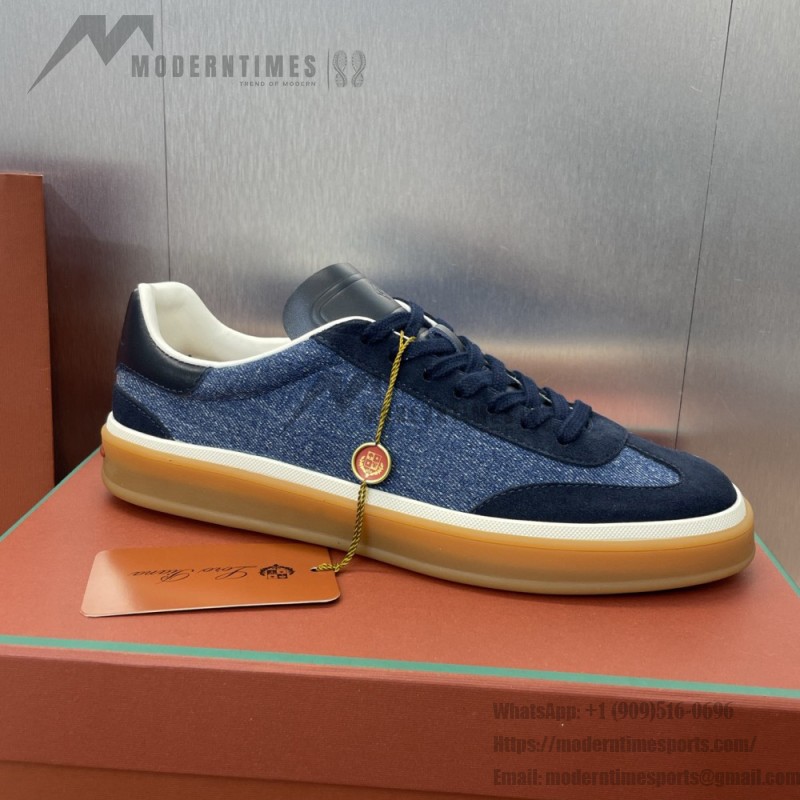 Loro Piana テニス ウォーク スニーカー FAO3340-W13K サージブルー 女性用ローファーシューズ Loro Piana テニス ウォーク スニーカー FAO3340-W13K サージブルー 女性用ローファーシューズ