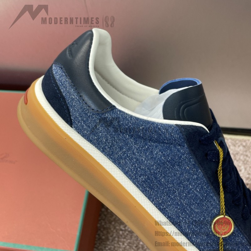 Loro Piana テニス ウォーク スニーカー FAO3340-W13K サージブルー 女性用ローファーシューズ Loro Piana テニス ウォーク スニーカー FAO3340-W13K サージブルー 女性用ローファーシューズ