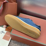 Loro Piana テニス ウォーク スニーカー FAO3340-W13K サージブルー 女性用ローファーシューズ Loro Piana テニス ウォーク スニーカー FAO3340-W13K サージブルー 女性用ローファーシューズ