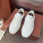Loro Piana テニス ウォーク スニーカー FAO1548-1000 白レザー 女性用ラグジュアリースニーカー