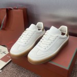 Loro Piana テニス ウォーク スニーカー FAO1548-1000 白レザー 女性用ラグジュアリースニーカー