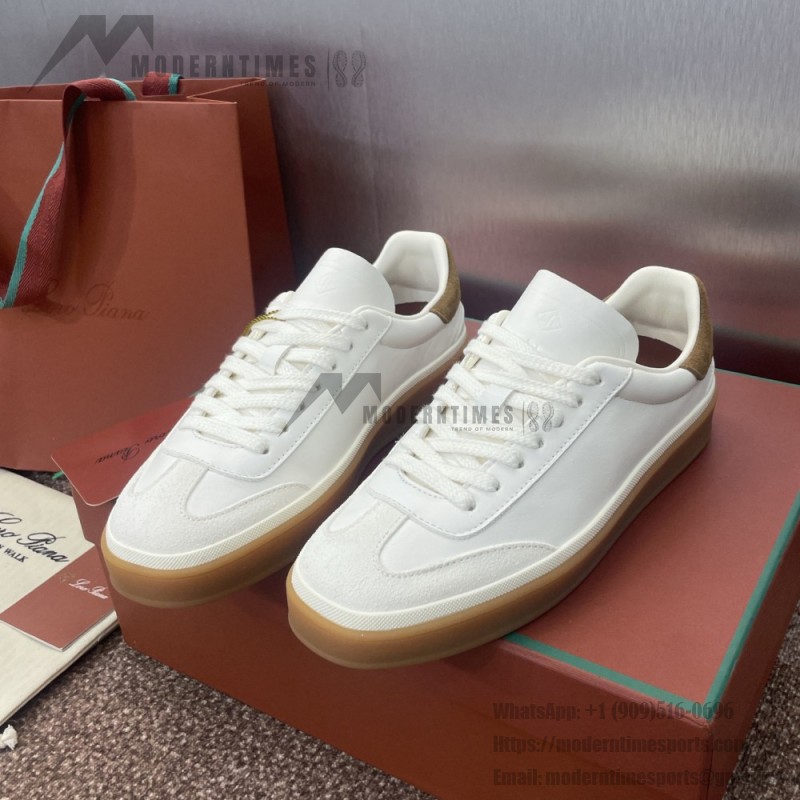 Loro Piana テニス ウォーク スニーカー FAO1548-1000 白レザー 女性用ラグジュアリースニーカー