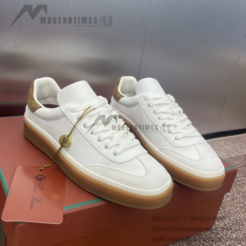 Loro Piana テニス ウォーク スニーカー FAO1548-1000 白レザー 女性用ラグジュアリースニーカー