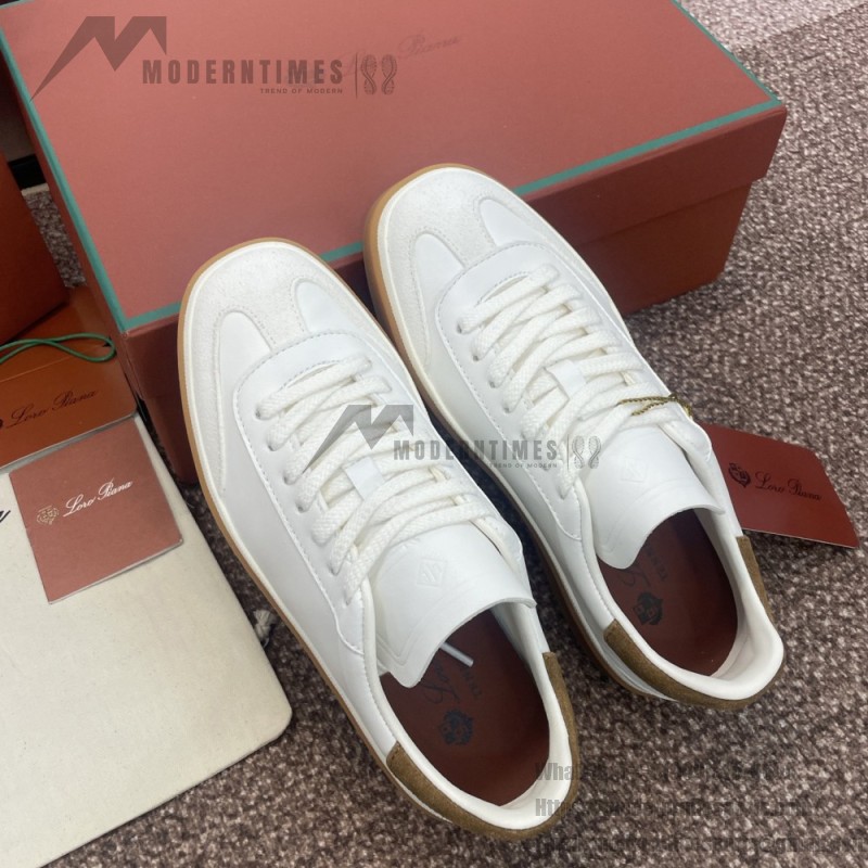 Loro Piana テニス ウォーク スニーカー FAO1548-1000 白レザー 女性用ラグジュアリースニーカー