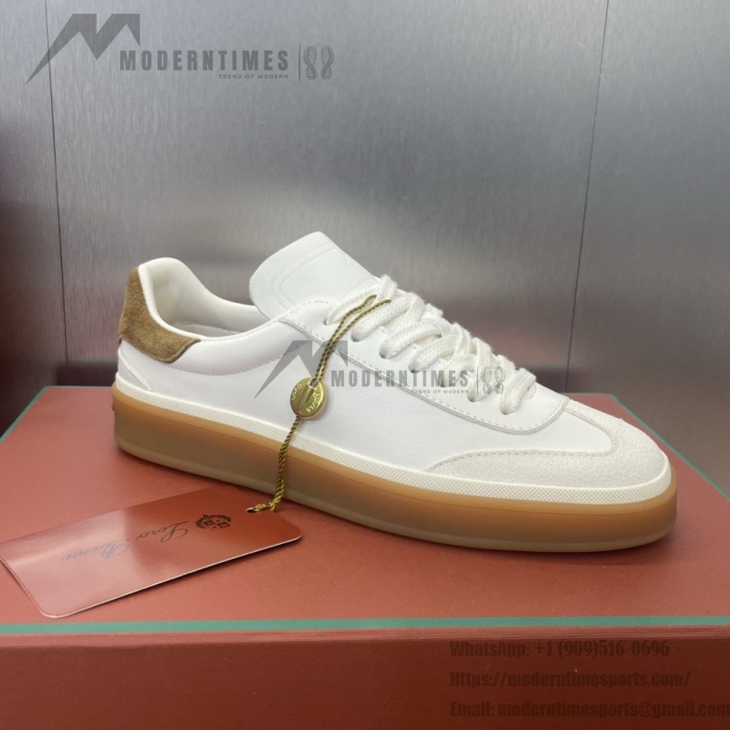 Loro Piana テニス ウォーク スニーカー FAO1548-1000 白レザー 女性用ラグジュアリースニーカー