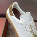 Loro Piana テニス ウォーク スニーカー FAO1548-1000 白レザー 女性用ラグジュアリースニーカー