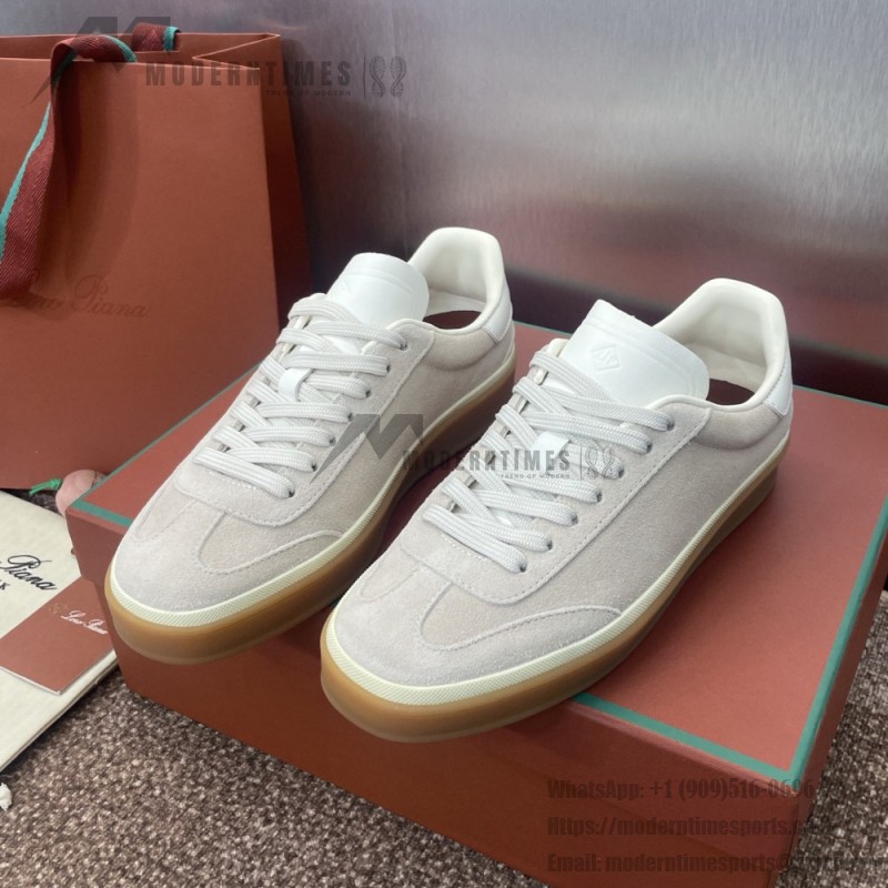 Loro Piana テニス ウォーク スニーカー FAO1548-1000 白レザー 女性用ラグジュアリースニーカー