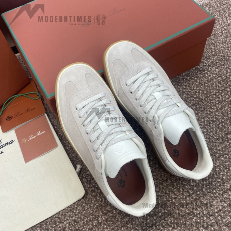 Loro Piana テニス ウォーク スニーカー FAO1548-1000 白レザー 女性用ラグジュアリースニーカー