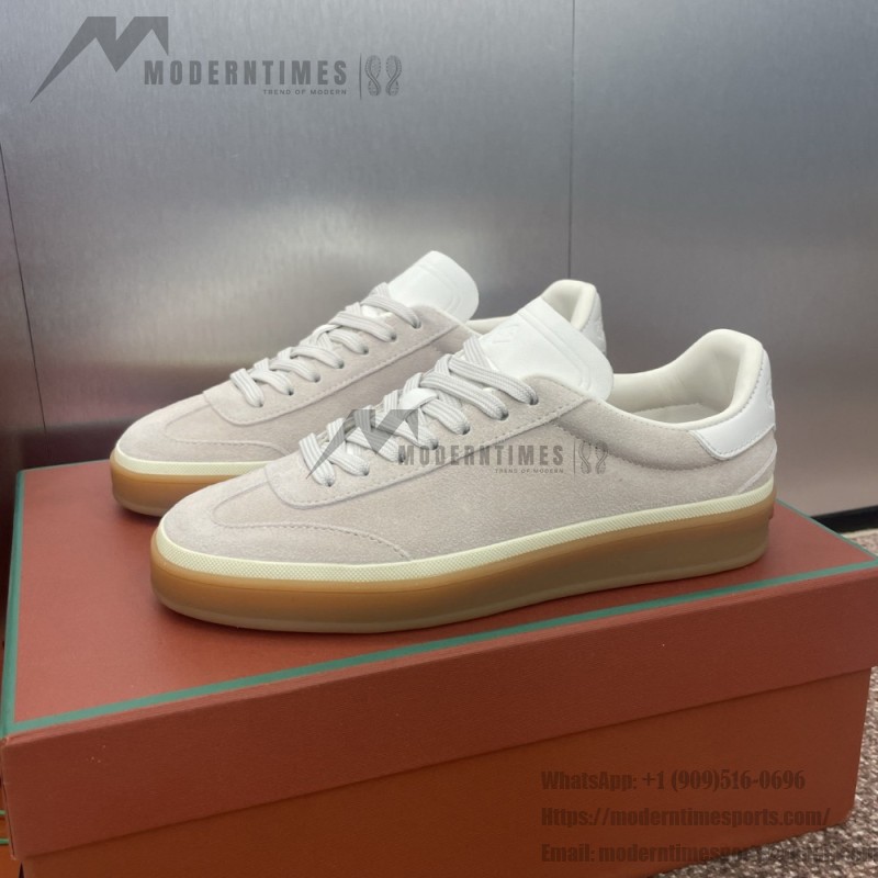 Loro Piana テニス ウォーク スニーカー FAO1548-1000 白レザー 女性用ラグジュアリースニーカー