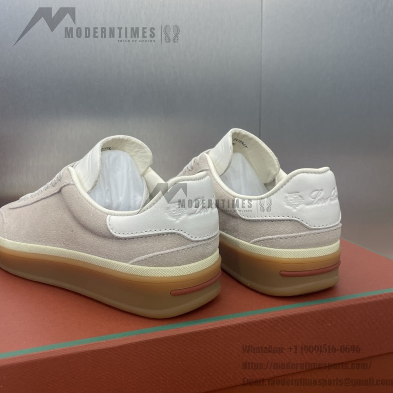 Loro Piana テニス ウォーク スニーカー FAO1548-1000 白レザー 女性用ラグジュアリースニーカー