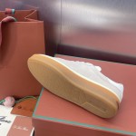 Loro Piana テニス ウォーク スニーカー FAO1548-1000 白レザー 女性用ラグジュアリースニーカー