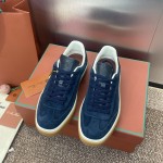Loro Piana テニス ウォーク スニーカー FAO3340-W13K サージブルー 女性用ローファーシューズ Loro Piana テニス ウォーク スニーカー FAO3340-W13K サージブルー 女性用ローファーシューズ