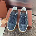 Loro Piana テニス ウォーク スニーカー FAO8505-md84 深灰 メンズ用ラグジュアリースニーカー