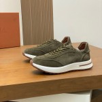 ロロ・ピアーナ ウィークエンドウォーク スニーカー FAM1720 メンズ ダークグレー スウェード カジュアルシューズ 白い靴底