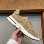 ロロ・ピアーナ ウィークエンドウォーク スニーカー FAM1720 メンズ ダークグレー スウェード カジュアルシューズ 白い靴底
