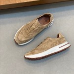 ロロ・ピアーナ ウィークエンドウォーク スニーカー FAM1720 メンズ ダークグレー スウェード カジュアルシューズ 白い靴底