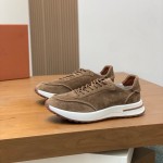 ロロ・ピアーナ ウィークエンドウォーク スニーカー FAM1720 メンズ ダークグレー スウェード カジュアルシューズ 白い靴底