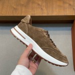 ロロ・ピアーナ ウィークエンドウォーク スニーカー FAM1720 メンズ ダークグレー スウェード カジュアルシューズ 白い靴底