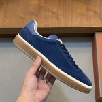 ロロ・ピアーナ テニスウォーク スニーカー FAO1547-W1CQ｜ブラックフィグス スウェード メンズ用