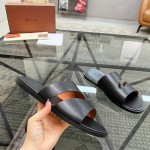 Loro Piana Pilat Plain Walk Sandal FAP1185-8000 Black Footwear Loro Piana Pilat Plain Walk Sandal FAP1185-8000 Black Men's Comfort Sandals Front View