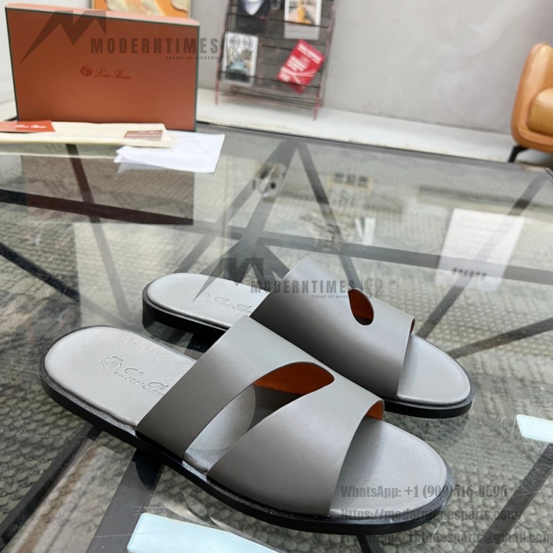 Loro Piana Pilat Plain Walk Sandal FAP1185-8000 Black Footwear Loro Piana Pilat Plain Walk Sandal FAP1185-8000 Black Men's Comfort Sandals Front View