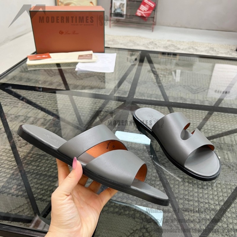 Loro Piana Pilat Plain Walk Sandal FAP1185-8000 Black Footwear Loro Piana Pilat Plain Walk Sandal FAP1185-8000 Black Men's Comfort Sandals Front View