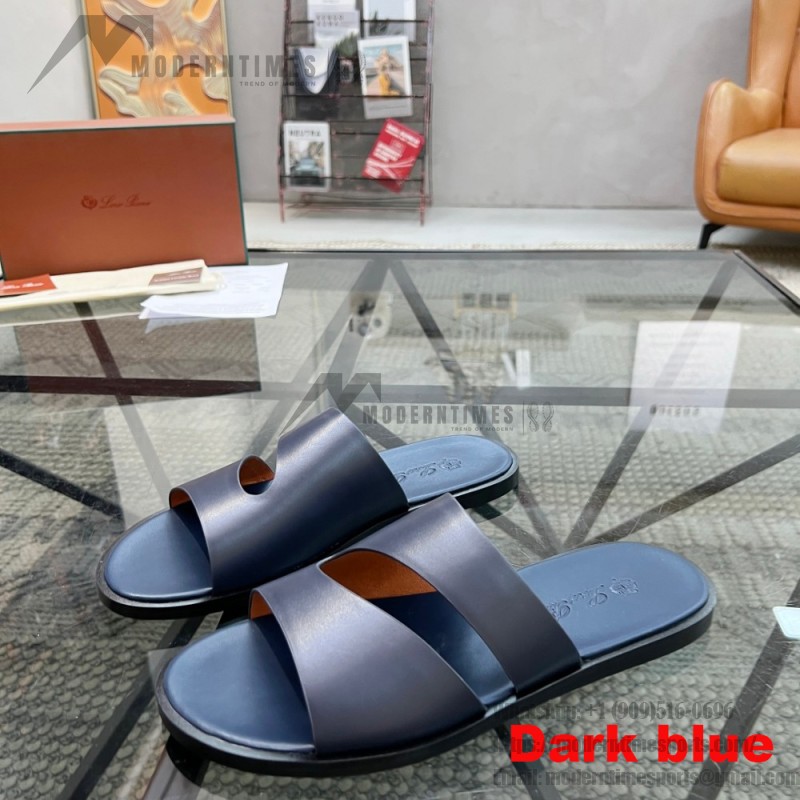 Loro Piana Pilat Plain Walk Sandal FAP1185-8000 Black Footwear Loro Piana Pilat Plain Walk Sandal FAP1185-8000 Black Men's Comfort Sandals Front View