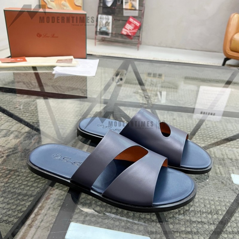 Loro Piana Pilat Plain Walk Sandal FAP1185-8000 Black Footwear Loro Piana Pilat Plain Walk Sandal FAP1185-8000 Black Men's Comfort Sandals Front View
