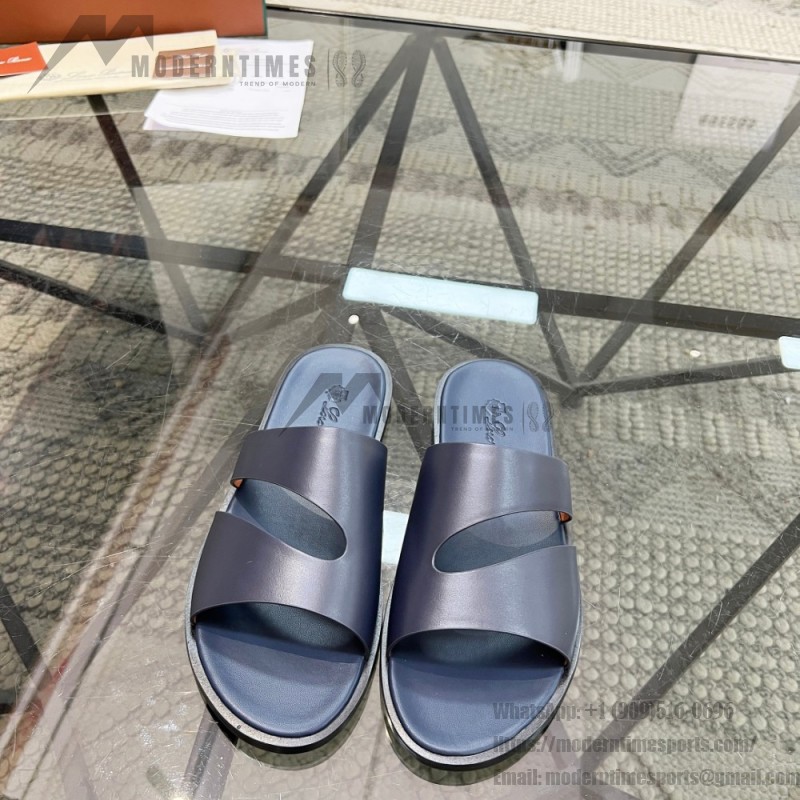 Loro Piana Pilat Plain Walk Sandal FAP1185-8000 Black Footwear Loro Piana Pilat Plain Walk Sandal FAP1185-8000 Black Men's Comfort Sandals Front View