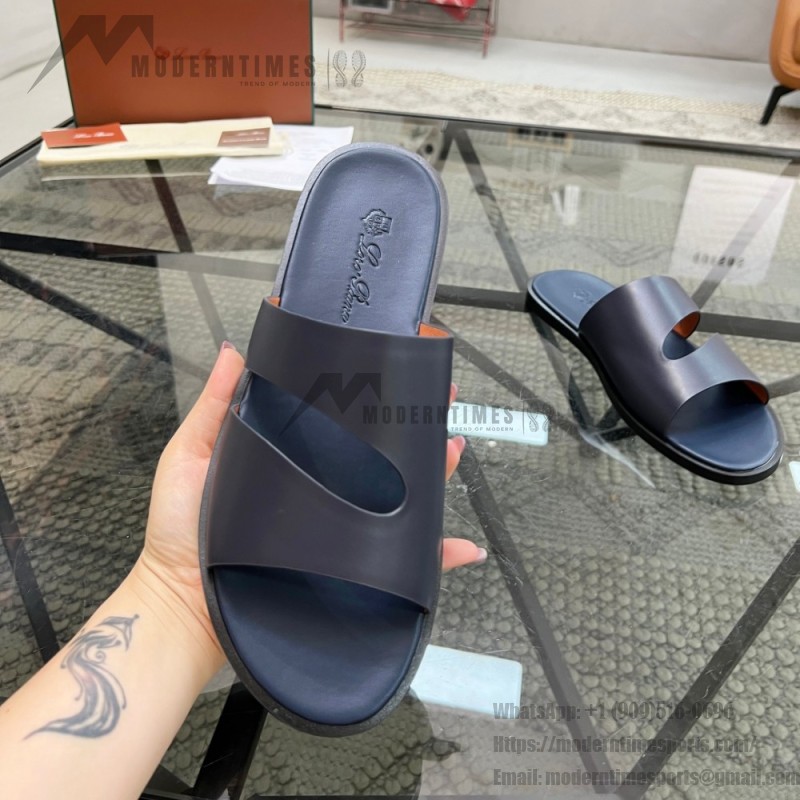 Loro Piana Pilat Plain Walk Sandal FAP1185-8000 Black Footwear Loro Piana Pilat Plain Walk Sandal FAP1185-8000 Black Men's Comfort Sandals Front View
