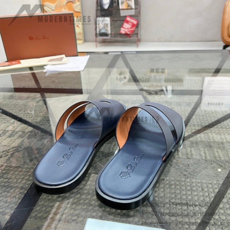 Loro Piana Pilat Plain Walk Sandal FAP1185-8000 Black Footwear Loro Piana Pilat Plain Walk Sandal FAP1185-8000 Black Men's Comfort Sandals Front View