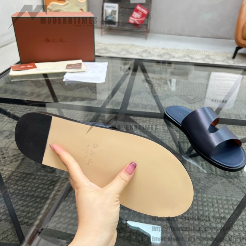 Loro Piana Pilat Plain Walk Sandal FAP1185-8000 Black Footwear Loro Piana Pilat Plain Walk Sandal FAP1185-8000 Black Men's Comfort Sandals Front View