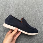 Loro Piana Men's Summer Knitted Walk FAM1581-W000 – Navy Blue Loro Piana Summer Knitted Walk FAM1581-W000 in Navy Blue for Men