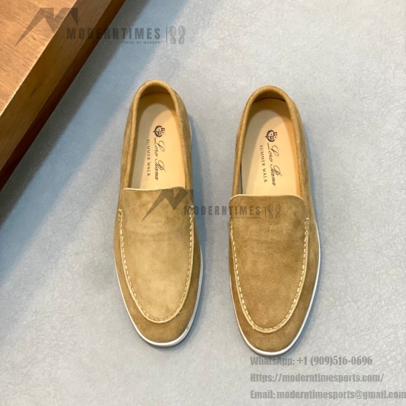 Loro Piana Summer Walk Loafer FAE8124-D06N Dijon Mustard Yellow Footwear Loro Piana Summer Walk Loafer FAE8124-D06N Dijon Mustard Yellow Unisex Comfort Shoes Front View