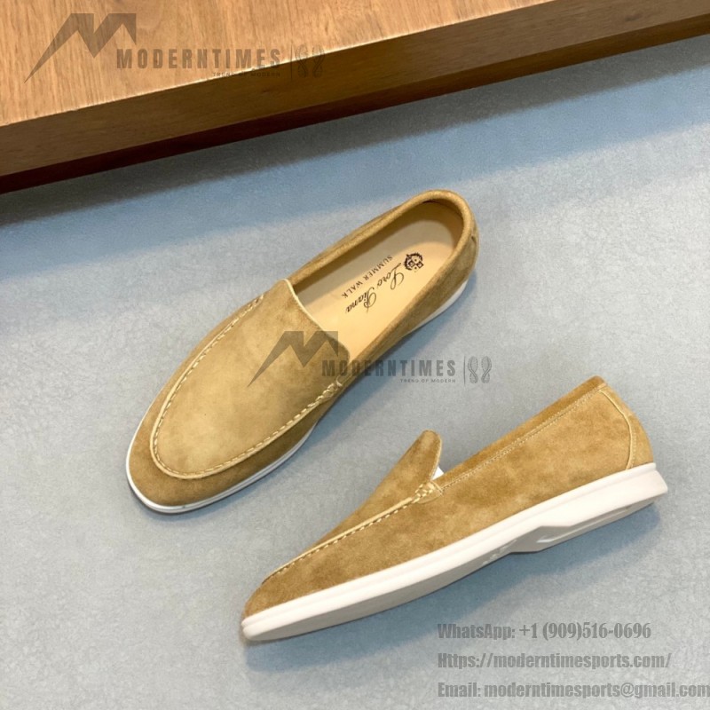 Loro Piana Summer Walk Loafer FAE8124-D06N Dijon Mustard Yellow Footwear Loro Piana Summer Walk Loafer FAE8124-D06N Dijon Mustard Yellow Unisex Comfort Shoes Front View