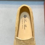 Loro Piana Summer Walk Loafer FAE8124-D06N Dijon Mustard Yellow Footwear Loro Piana Summer Walk Loafer FAE8124-D06N Dijon Mustard Yellow Unisex Comfort Shoes Front View
