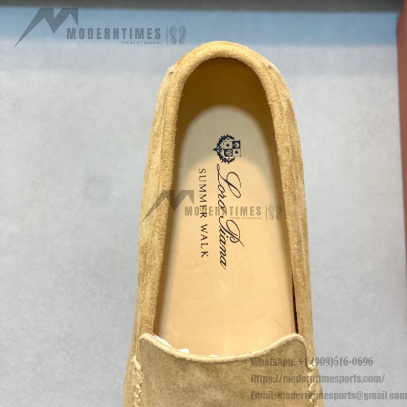 Loro Piana Summer Walk Loafer FAE8124-D06N Dijon Mustard Yellow Footwear Loro Piana Summer Walk Loafer FAE8124-D06N Dijon Mustard Yellow Unisex Comfort Shoes Front View
