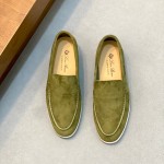 Loro Piana Summer Walk Loafer FAE8124-519Z Murano Green Footwear Loro Piana Summer Walk Loafer FAE8124-519Z Murano Green Unisex Comfort Shoes Front View
