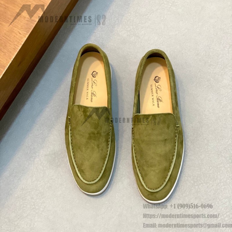 Loro Piana Summer Walk Loafer FAE8124-519Z Murano Green Footwear Loro Piana Summer Walk Loafer FAE8124-519Z Murano Green Unisex Comfort Shoes Front View