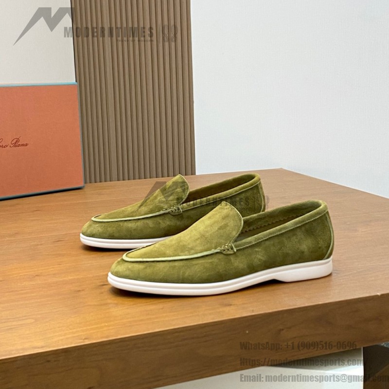 Loro Piana Summer Walk Loafer FAE8124-519Z Murano Green Footwear Loro Piana Summer Walk Loafer FAE8124-519Z Murano Green Unisex Comfort Shoes Front View