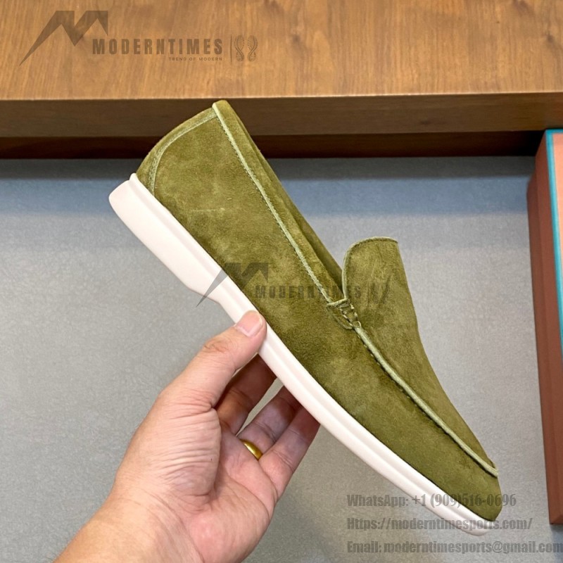 Loro Piana Summer Walk Loafer FAE8124-519Z Murano Green Footwear Loro Piana Summer Walk Loafer FAE8124-519Z Murano Green Unisex Comfort Shoes Front View