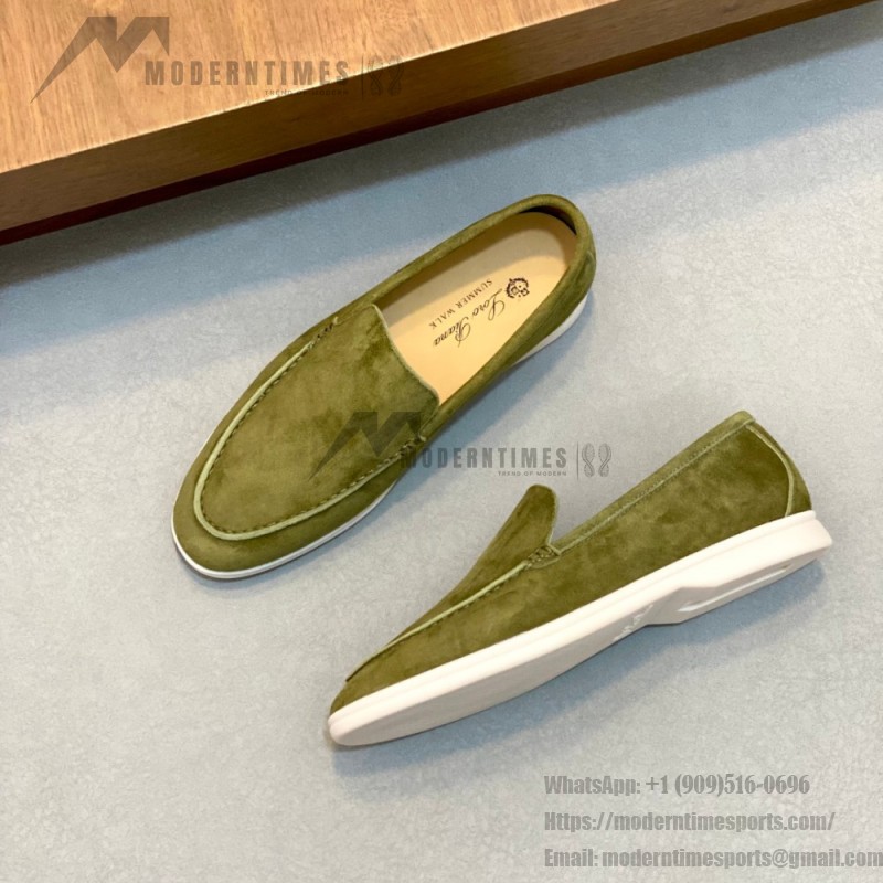 Loro Piana Summer Walk Loafer FAE8124-519Z Murano Green Footwear Loro Piana Summer Walk Loafer FAE8124-519Z Murano Green Unisex Comfort Shoes Front View