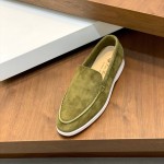 Loro Piana Summer Walk Loafer FAE8124-519Z Murano Green Footwear Loro Piana Summer Walk Loafer FAE8124-519Z Murano Green Unisex Comfort Shoes Front View