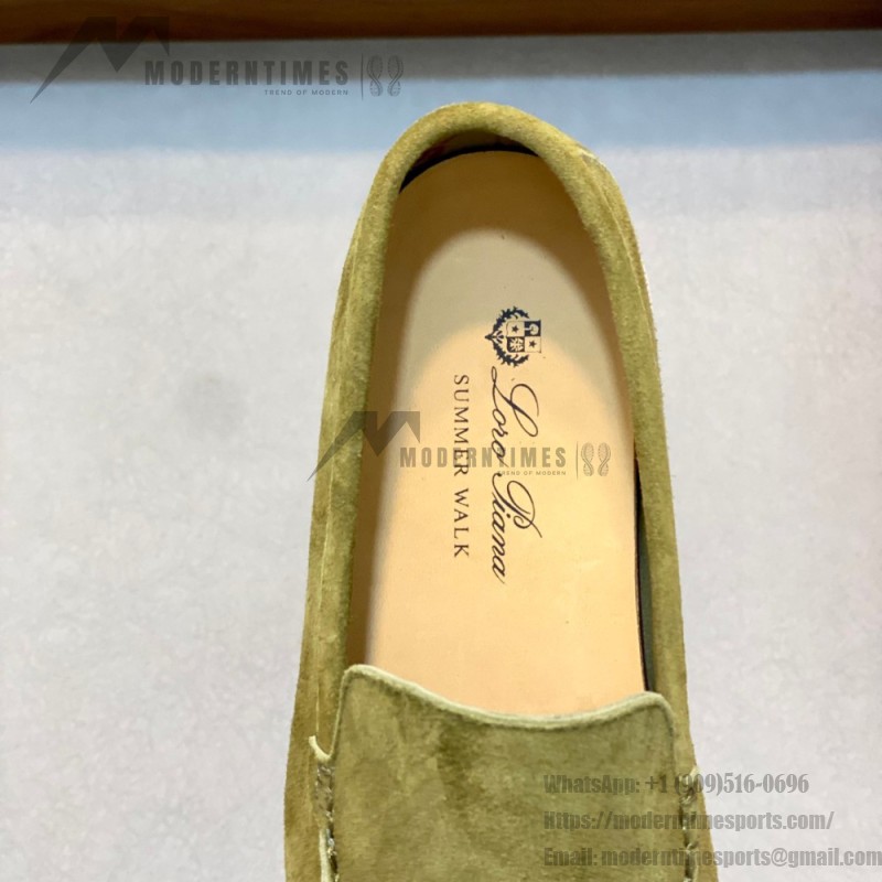 Loro Piana Summer Walk Loafer FAE8124-519Z Murano Green Footwear Loro Piana Summer Walk Loafer FAE8124-519Z Murano Green Unisex Comfort Shoes Front View