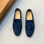 Loro Piana Summer Walk Loafer FAE8124-60JF Frozen Blue Footwear Loro Piana Summer Walk Loafer FAE8124-60JF Frozen Blue Unisex Comfort Shoes Front View