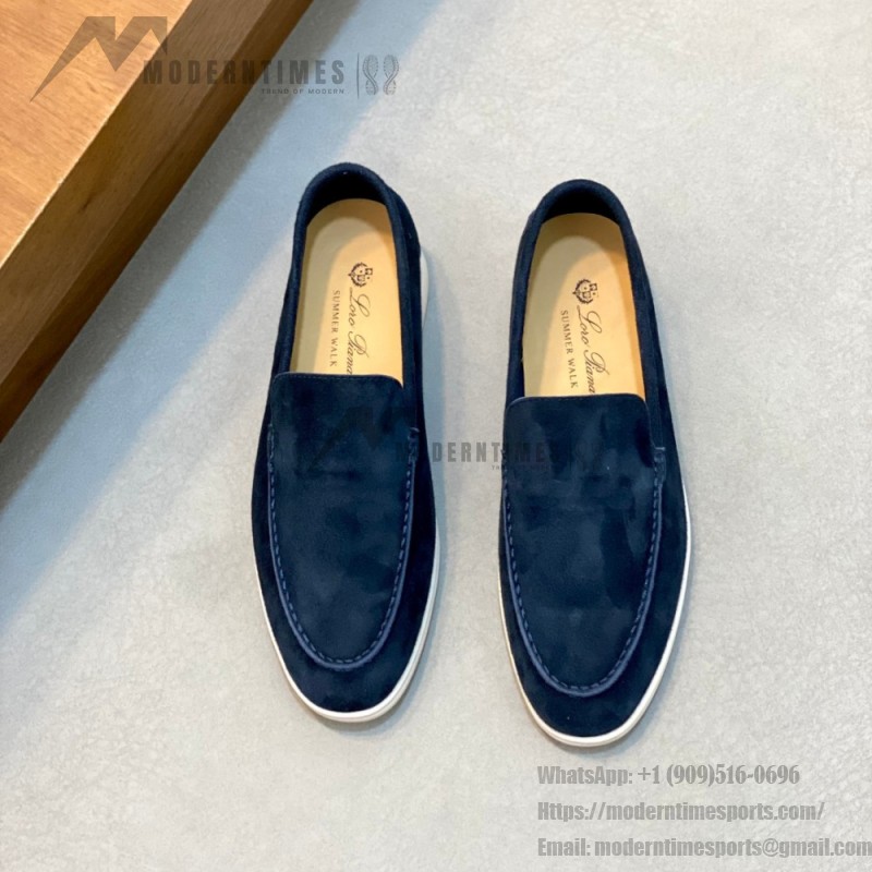 Loro Piana Summer Walk Loafer FAE8124-60JF Frozen Blue Footwear Loro Piana Summer Walk Loafer FAE8124-60JF Frozen Blue Unisex Comfort Shoes Front View